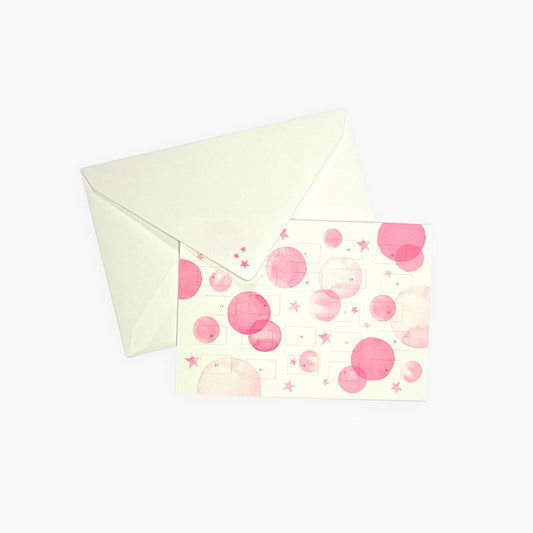Adventskalender-Karte Neon Pink